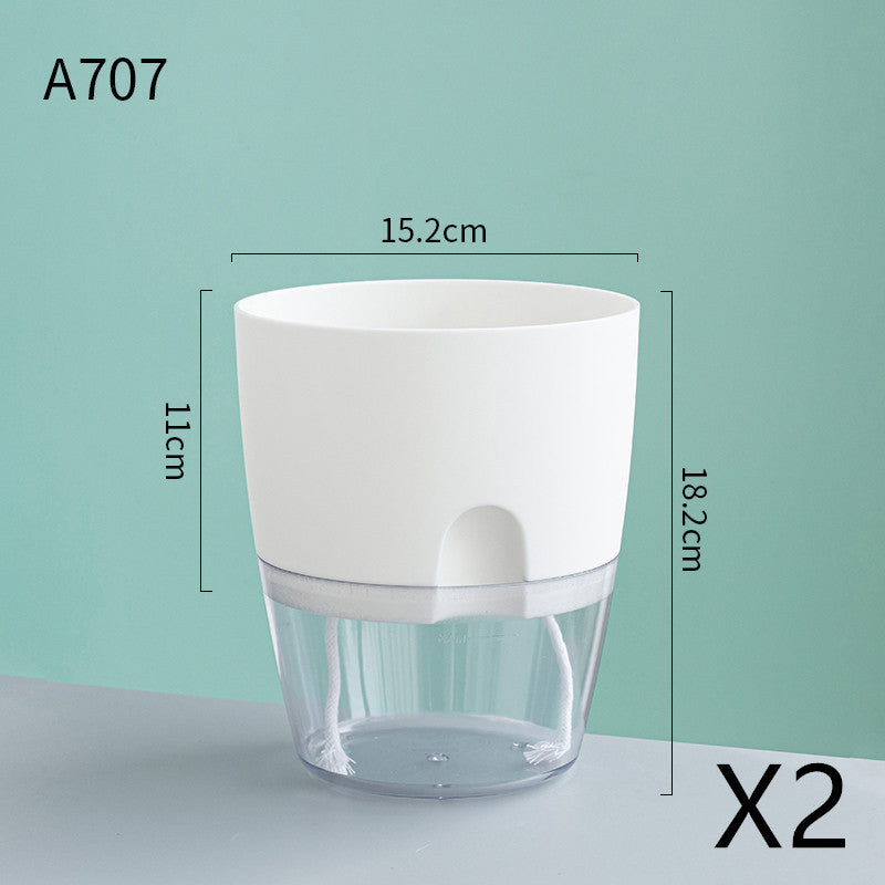 Automatic Water-Absorbing Flower Pot Plastic Resin Transparent Flower Pot