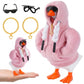 7inch Desk Goose Outfits, Desktop Goose Clothes With 1 Sunglasses & 1 Necklaces, Plush Hoodie Set For Magnetic Goose Statue