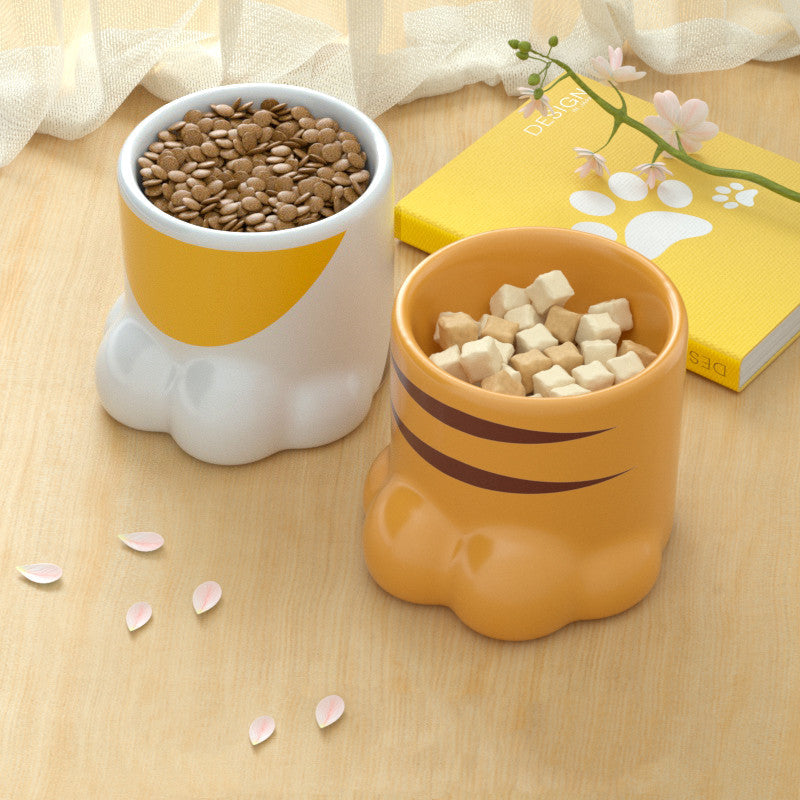 Cat Bowl Ceramic High Foot Protection Cervical Spine Large Caliber Basin