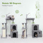 50-Inch Heavy Duty Cat Tree for Large Cats with Scratching Board & Condos