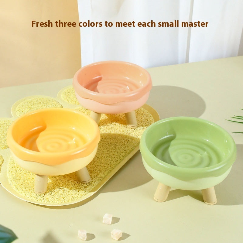 Pet Cat Bowl Donut Four Legs Cat Food Holder