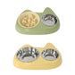 Cat Bowl Large And Small Eyes Slow Food Stainless Steel Two-in-one Pet Bowl