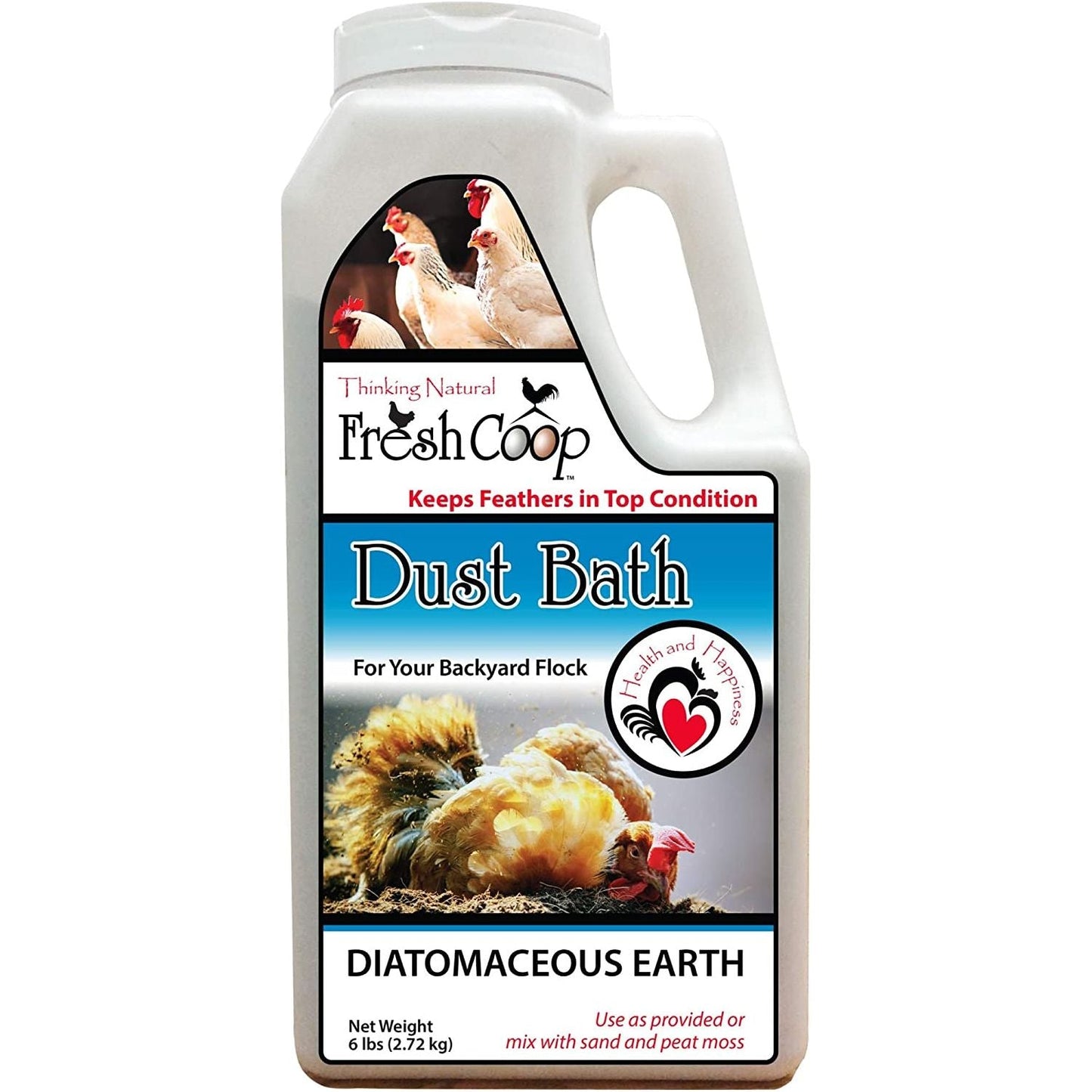 Fresh Coop Dust Bath 6 lb Shaker Absorbent Chicken Bird Bath Backyard Poultry