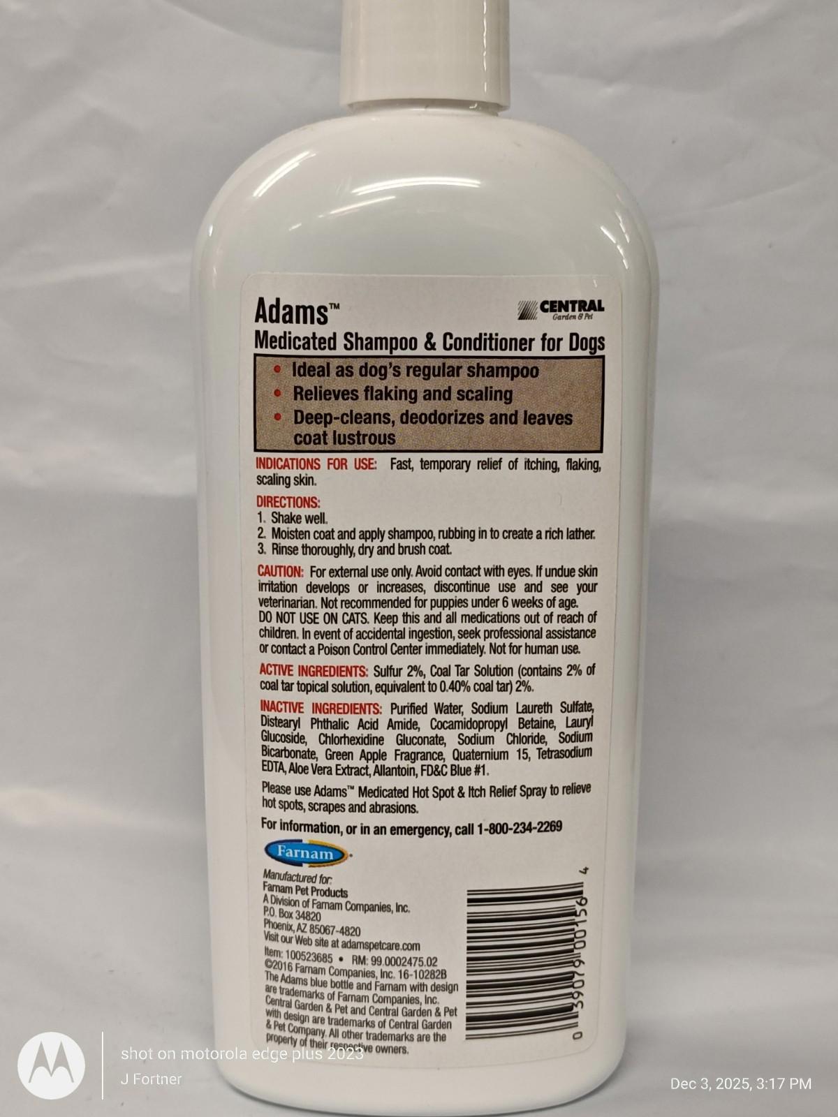 Medicated Shampoo & Conditioner for Dogs 12 oz Sulfa/Coal Tar solution