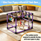 Indoor Puppy Play Gym with Hammock 8 Toys Dog Enrichment Activity Center