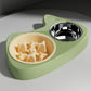 Cat Bowl Large And Small Eyes Slow Food Stainless Steel Two-in-one Pet Bowl