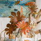 Artificial Fatsia Leaf in Autumn Red 32" Tall Faux