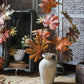 Artificial Fatsia Leaf in Autumn Red 32" Tall Faux