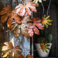 Artificial Fatsia Leaf in Autumn Red 32" Tall Faux