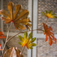 Artificial Fatsia Leaf in Autumn Red 32" Tall Faux