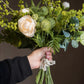 Artificial Flower Bouquet Greenery White Rose Bouquet 13" Tall