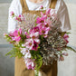 Artificial Silk Flower Bouquet Pink Daisy  20" Tall