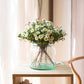 Faux Silk Artificial Flower Eco PE Small Daisy Stem Set in White 15" Tall