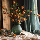 Artificial Fruit Yellow Orange Pomegranate Fruit Stem 36" Tall