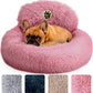 Medium Calming Dog Bed 30in Donut Plush Washable Bed Up to 45lbs