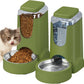 Automatic Cat Feeder & Water Dispenser Set, Steel Bowls, 1 Gallon