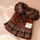 Autumn And Winter Dog Skirts With Check Patterns For Warmth, Cat Teddy Bichon Frise, High-end Custom Pet Clothing For Small And Medium-sized Dogs