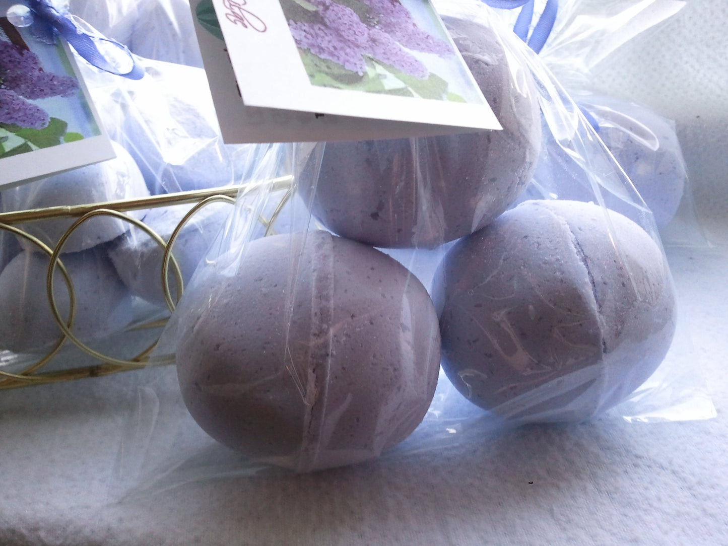 3 bath bombs 5 oz each (Lavender) individually wrapped, bath fizzies, great for dry skin