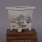 Chinese Snowscape Pastel Porcelain Flower Pots – Antique-Style Planters