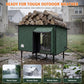 Heated Outdoor Cat House with Slanted Waterproof Roof & Dual Doors