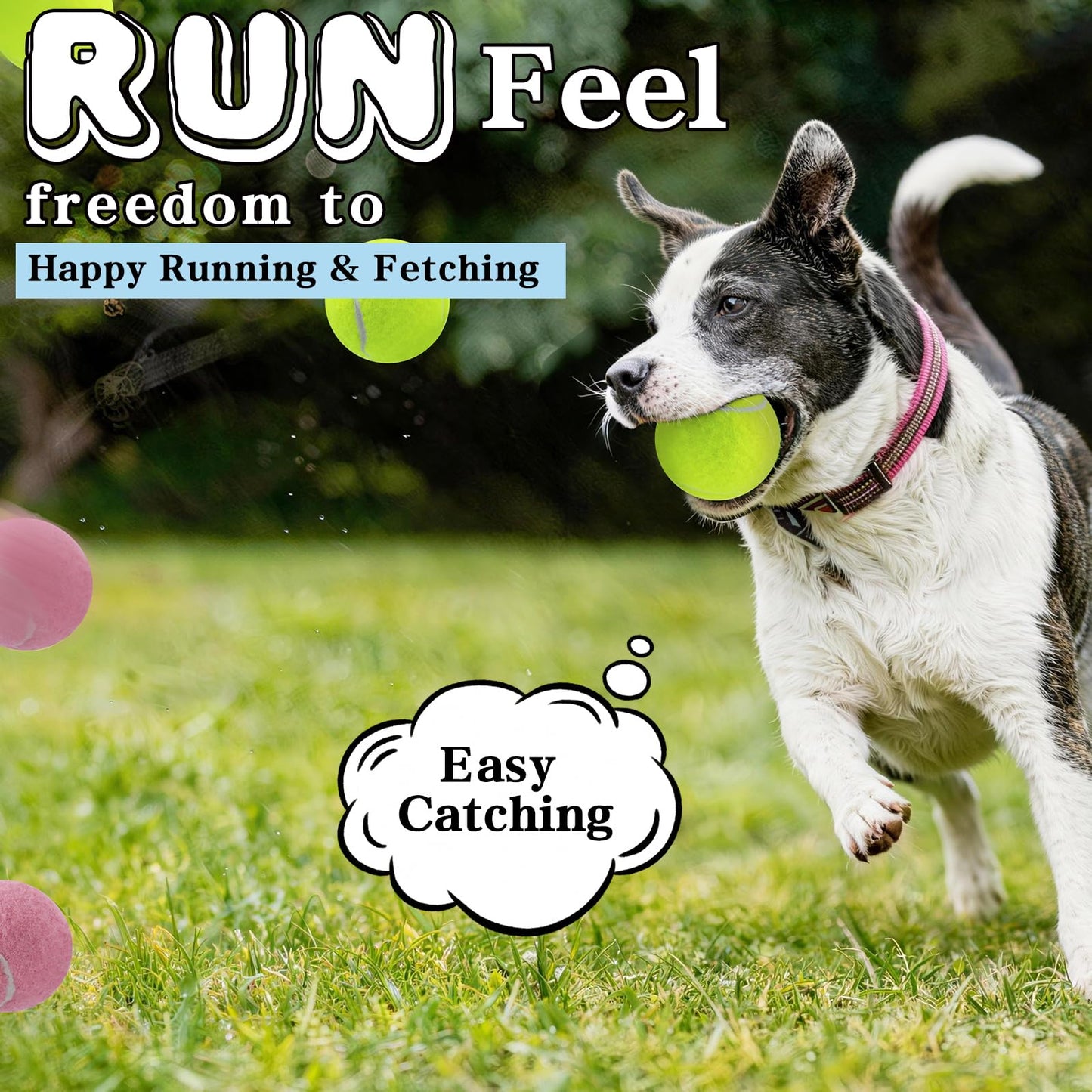 Dog Balls, Tennis Balls For Dogs,Colorful Easy Catching Pet Playing Ball