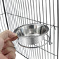 Pet Bowl Stainless Steel Hanging Food Water Bowls Bird Cage Feeder for Birds, Parrots, Small Sized Dogs and Cats (S)
