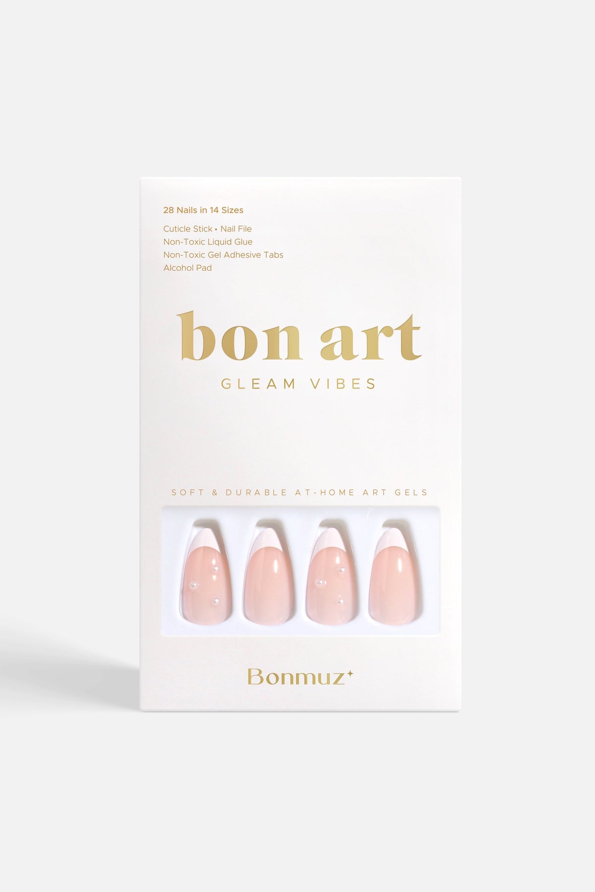 Romántico francés | Uñas postizas suaves y duraderas