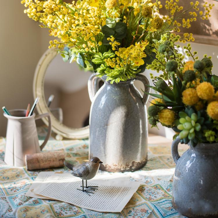 Binglie Glazed Pottery Vase with Handles