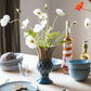 Blue Gold Grid Pattern Glazed Ceramic Vase Collection