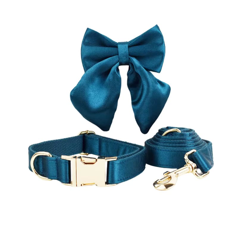 Conjunto de satén verde azulado