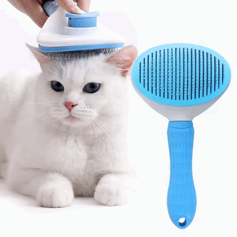 Cepillo carda autolimpiante para perros, gatos y conejos