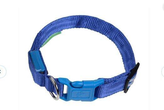 LED Adjustable Dog Collar- 5 Sizes 7 Colors  Blinking Flashing/Solid