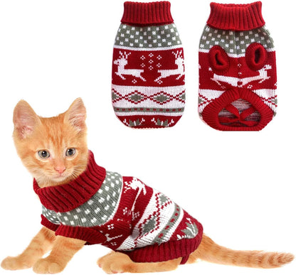 Christmas Reindeer Sweater for Small Dogs & Cats