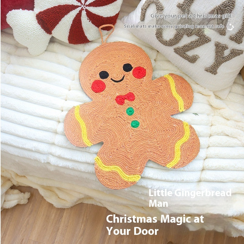 Christmas Sisal Mat Cat Scratch Board No Dandruff Wear-resistant
