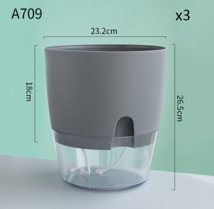 Automatic Water-Absorbing Flower Pot Plastic Resin Transparent Flower Pot