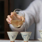 Ceramic Hand Painted Bamboo Hat-Shaped Small Teacup