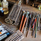 Calligraphy Brush Holder Rollup Wood Shades Rollup