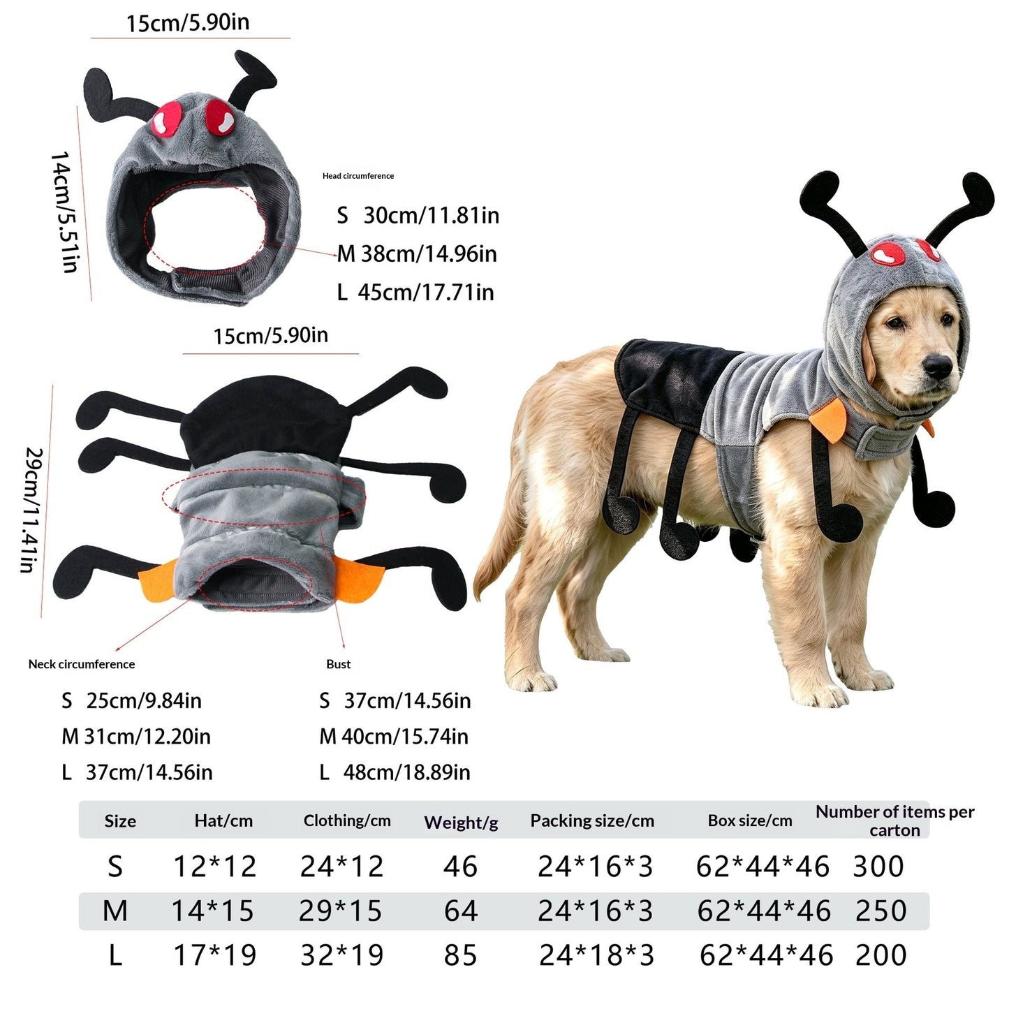 Pet Costume Cat Transformation Funny Holiday Dress-Up Outfit