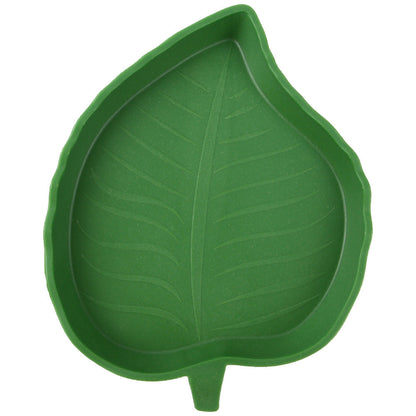 2 Pcs Leaf Reptile Food Water Bowl Plate Dish For Tortoise, Lizards, Young Bearded Dragons, Small Snakes, 2 Sizes