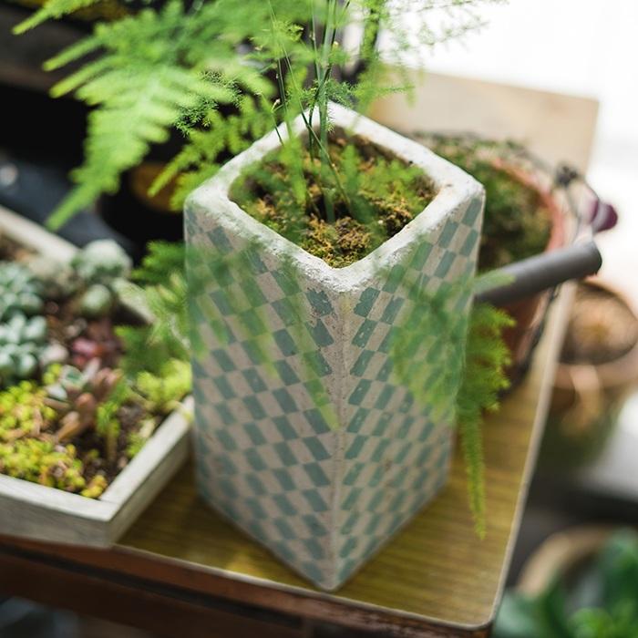Cement Planter Blue Pattern Small Planter Randomly Picked Set of 3 ...