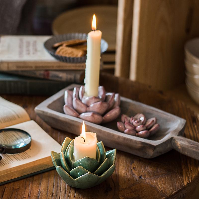 Ceramic Floral Candle Holder