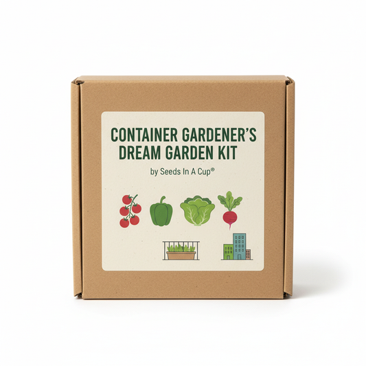 Container Gardener's Dream Garden Kit | Tomato, Bell Pepper, Lettuce & Radish | Seeds In A Cup®