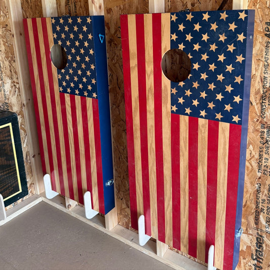 Wall-Mounted Cornhole Board Holder