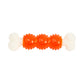 Country Living Bone-a-Treat Dog Chew Toy – Orange Bulged Balls & Green Spiral Ring