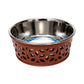 Country Living Set of 2 Stainless Steel Dog Bowls – Farmhouse Style, Ideal for Small to Medium Dogs