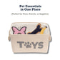 Country Living Foldable Fabric Dog Toy Storage Bin - Convenient Organizer for Pet Accessories