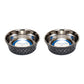 Country Living Set of 2 Stainless Steel Dog Bowls – Farmhouse Style, Ideal for Small to Medium Dogs