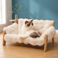 Elevated Wooden Cat Couch Bed with Washable Fluffy Cushion – 3 Colors