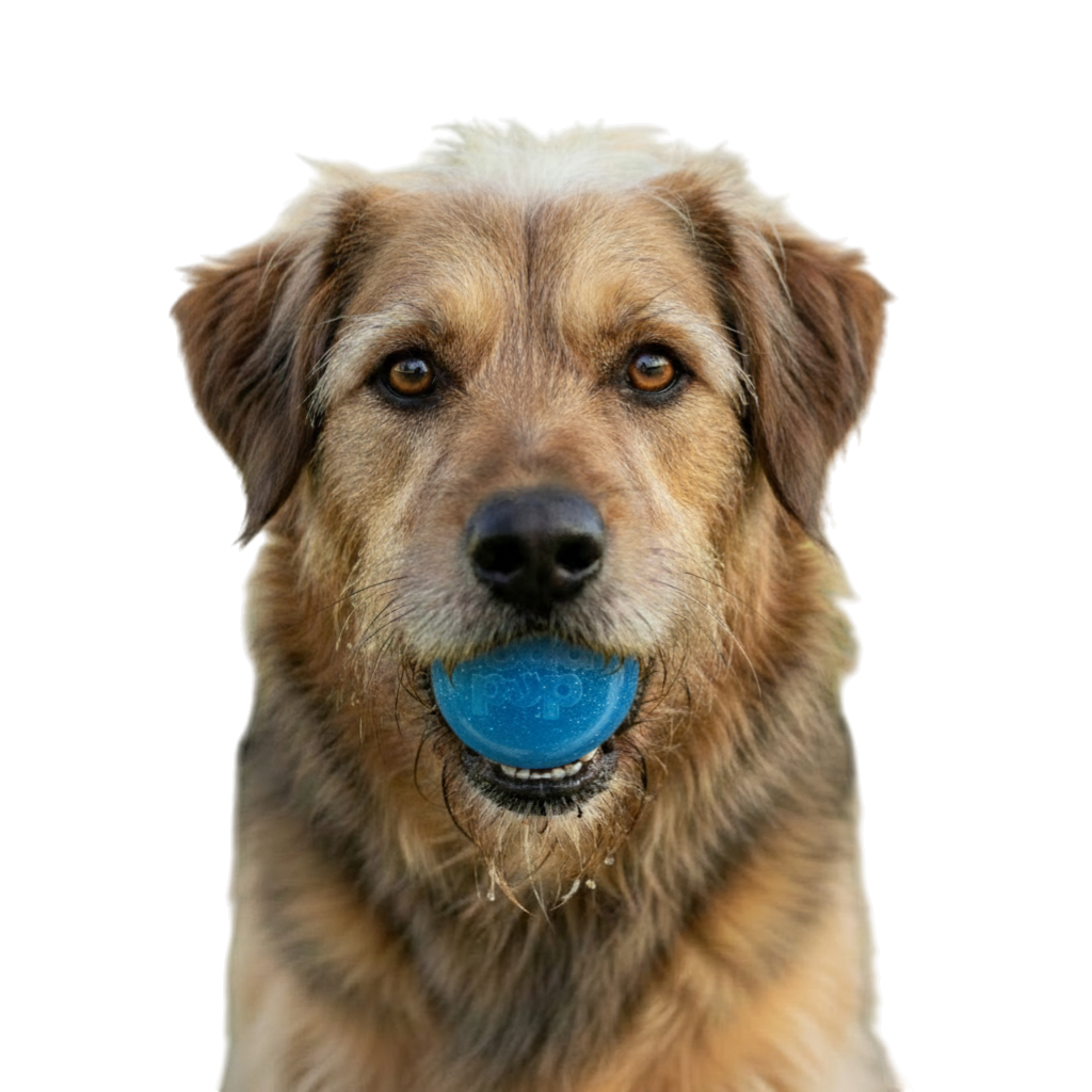 Pelota de juguete para perros Glitter Ball | Pelota de goma blanda PUP-X que flota para buscar y recoger con dispensador de premios | Fabricada en EE. UU.