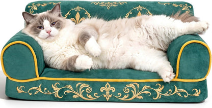 Luxury Cat Sofa Bed – 24", Faux Suede, Up to 15 lbs